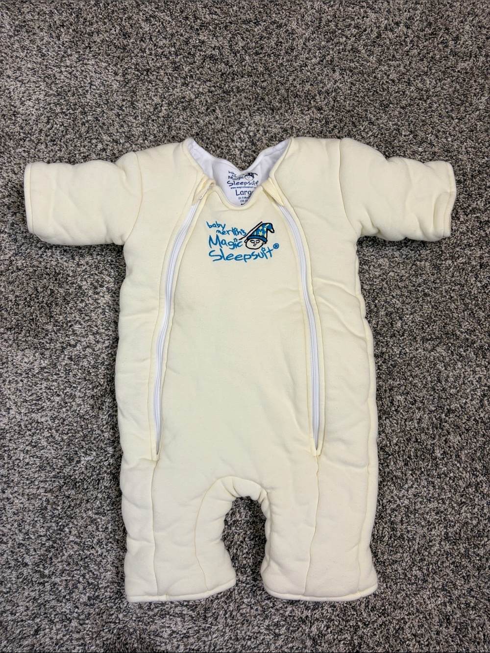 Baby Merlin's Magic Sleepsuit Infant Large 6-9 Months Yellow Swaddle One Piece